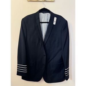 Brooks Brothers x NetJets Jacket Uniform Blazer Wool Blend Navy Blue Men 44L NWT